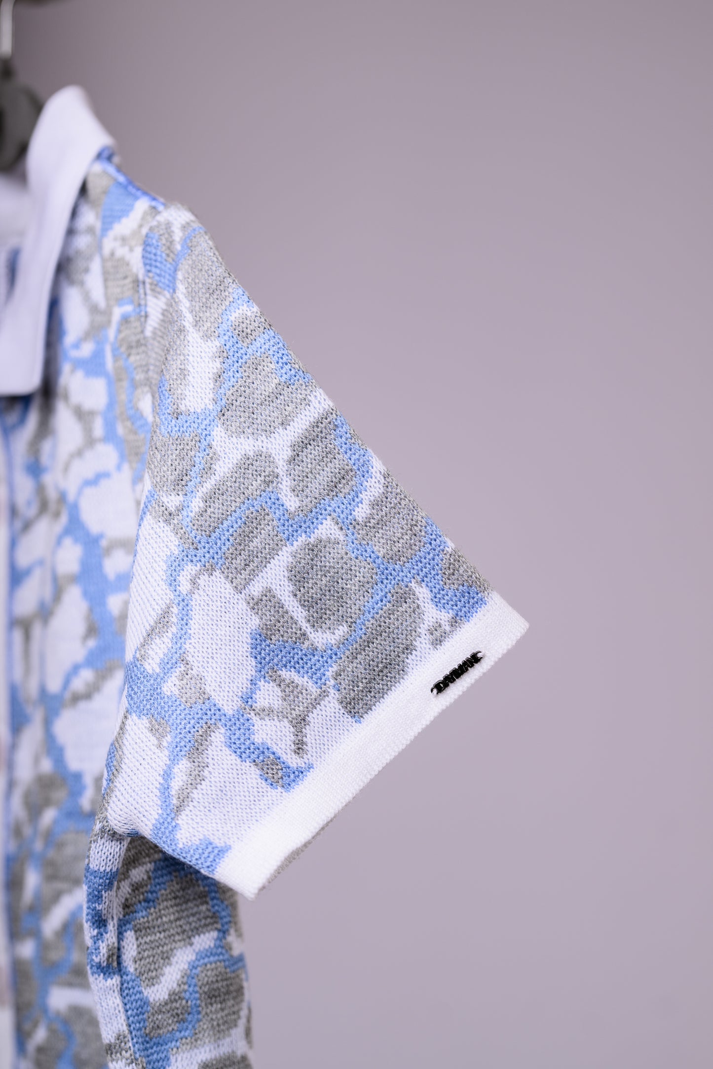 Blue Short Sleeve Button-up Shirt