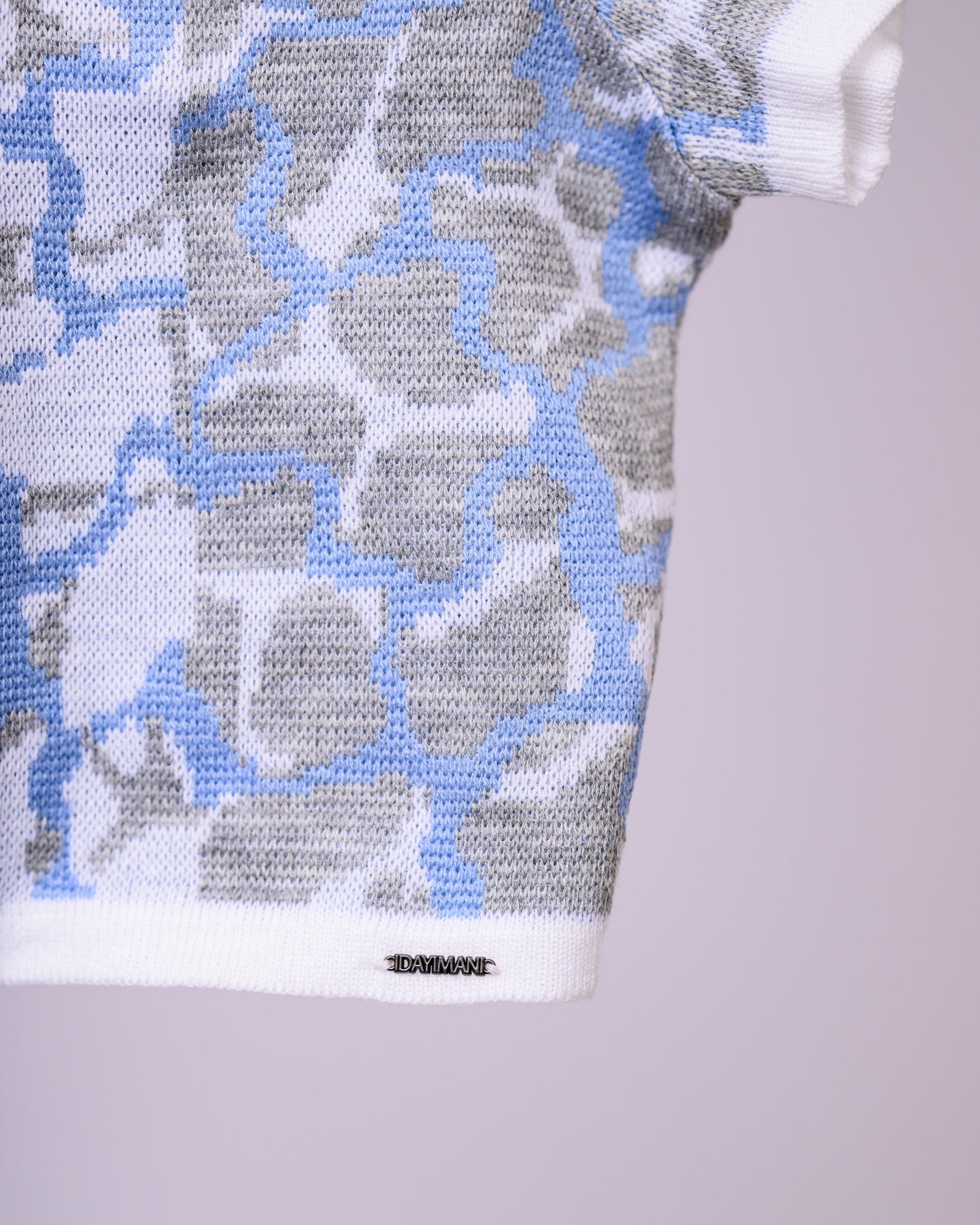 Blue Front Zipper Top