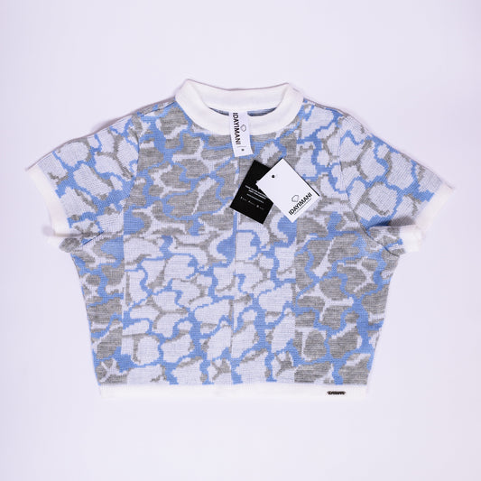 Blue Front Zipper Top