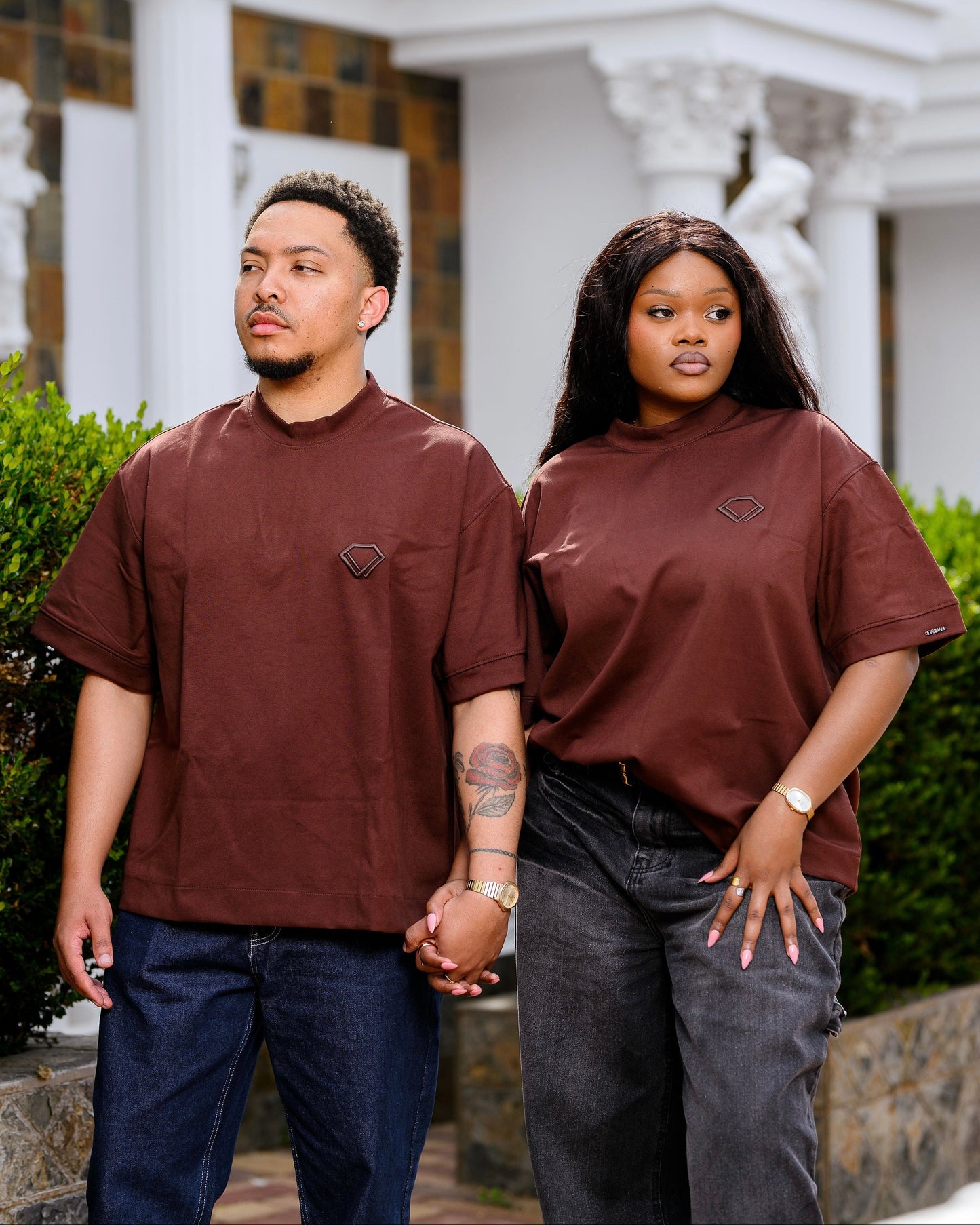 Luxe Brown Boxy Oversized T-shirt