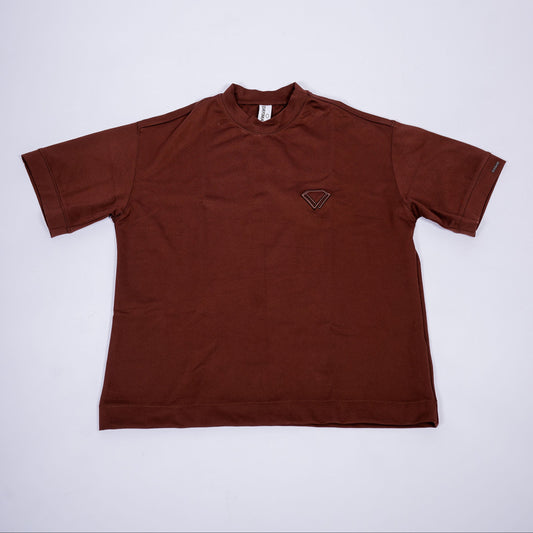 Luxe Brown Boxy Oversized T-shirt